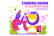 5 Coming Soon Vector Illustration, an Object Illustration by denayunebgt (Thumbnail 1 of 3)
