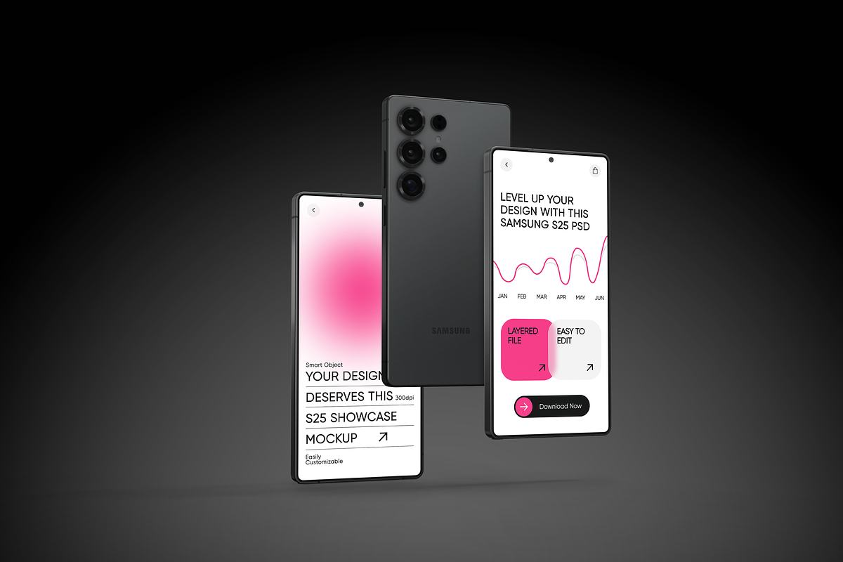 Samsung Galaxy S25 Mockup, a Device Mockup by Mockupdaddy (Photo 5 of 23)
