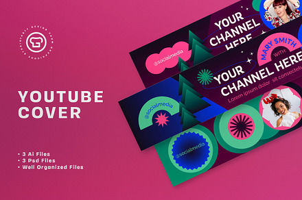 Geometric Christmas YouTube Cover, a Social Media Template by graphicook