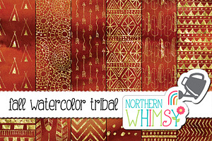 Fall Tribal Watercolor Patterns