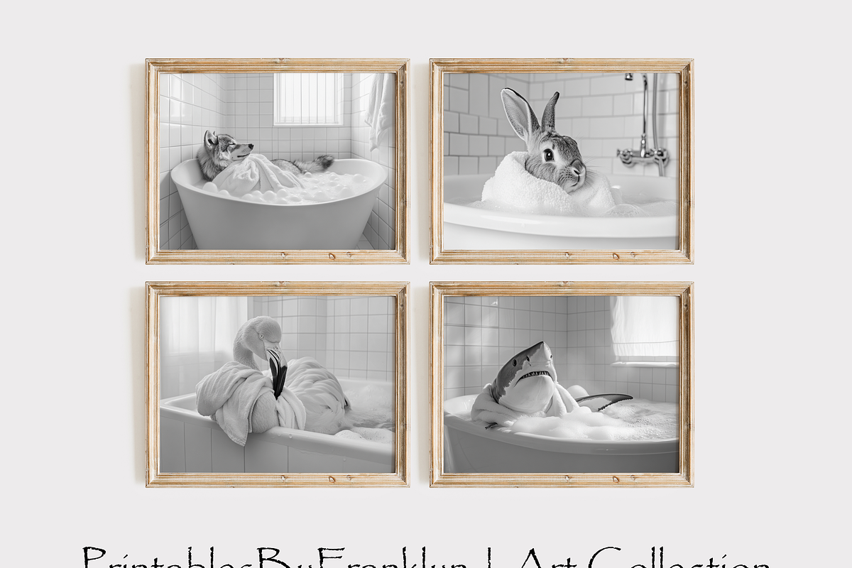 Funny and Cute Bathroom Art Bundle, an Animal Photo by PrintablesByFranklyn (Photo 10 of 10)