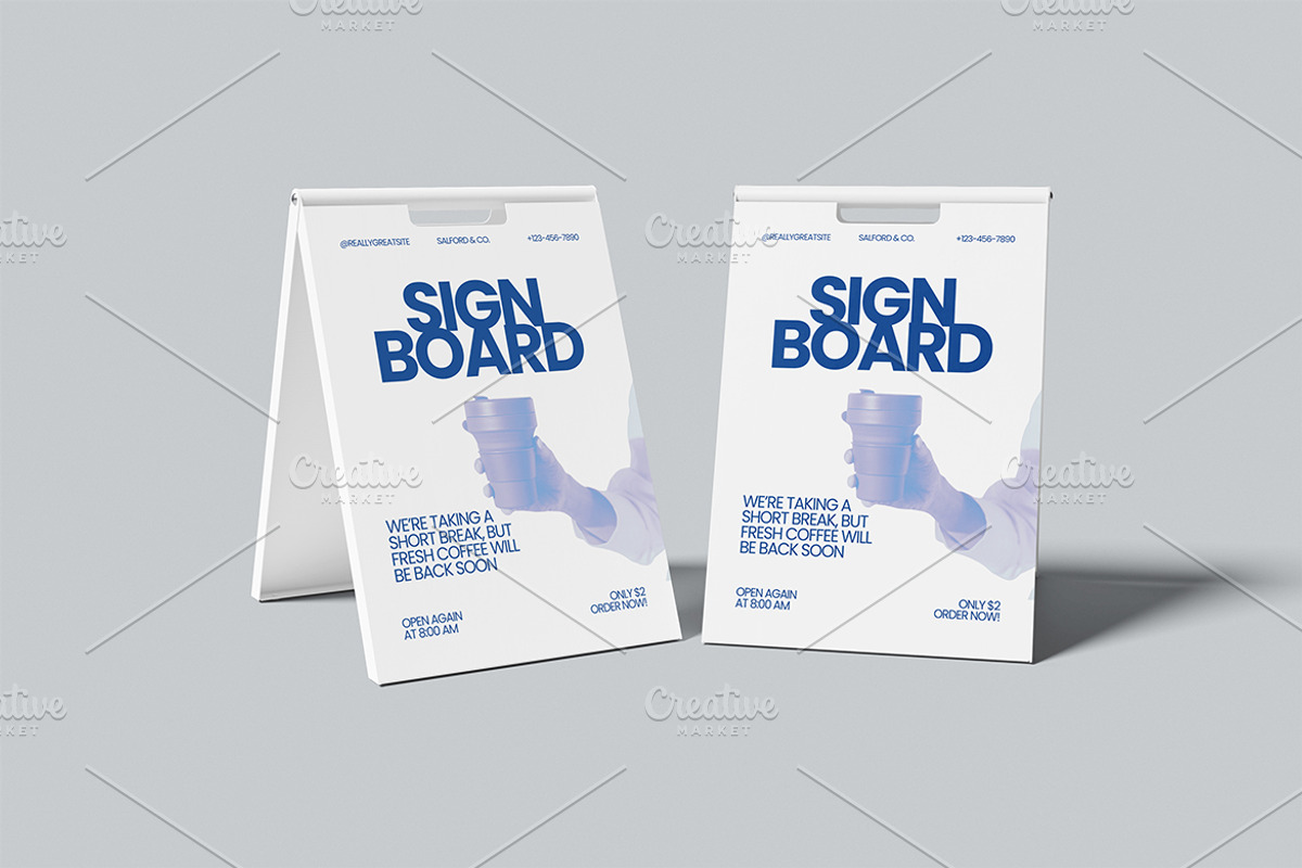 A-Frame Sign Board Mockup Set, an Advertising Mockup by Gatamotion (Photo 4 of 5)