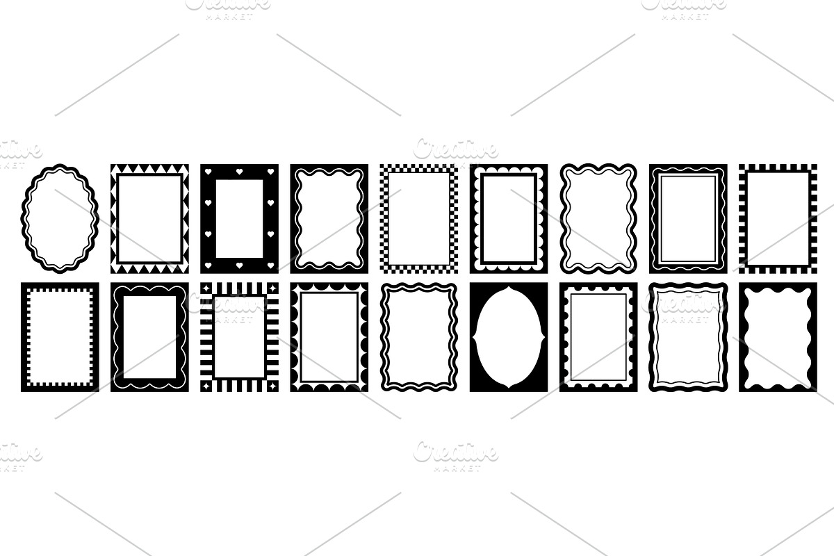 Black wavy frames. Decorative, an Illustration by LadadikArt