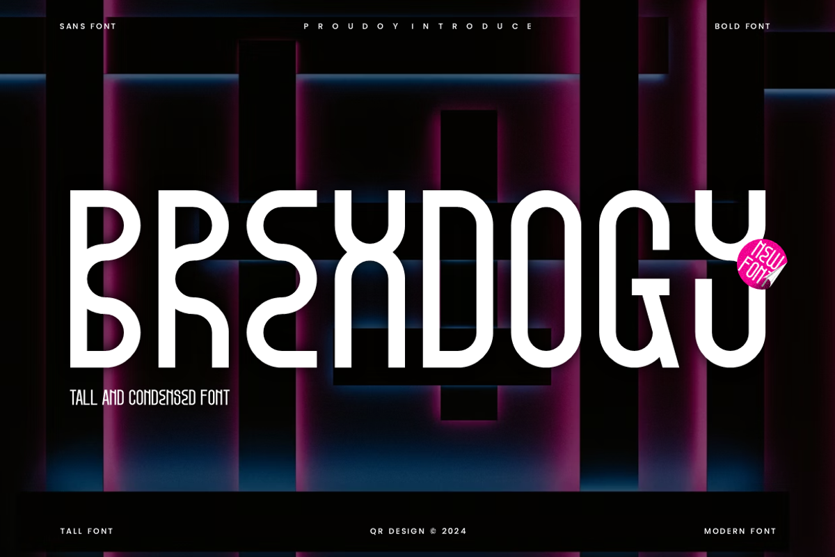 Brexdogy - Tall & Sans Font, a Sans Serif Font by QR Design Studio (Photo 1 of 6)