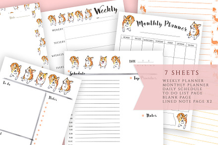 Corgi planner, monthly schedule 2020