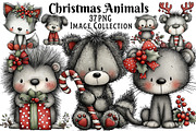 Christmas Whimsical Animals Clipart, an Illustration by Dream Creation (Thumbnail 1 of 8)