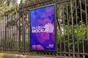 Iron Fence Billboard 2x3 Mockup, an Advertising Mockup by Mockups by Carlos Viloria (Thumbnail 3 of 4)