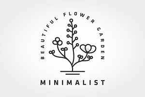 beautiful flower garden logo vector, a Branding & Logo Template by PrastHF