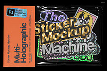 Sticker Mockup Machine Multi-Holo by  in Products