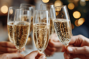 Close up of people toasting with, a Food & Drink Photo by MistyDay