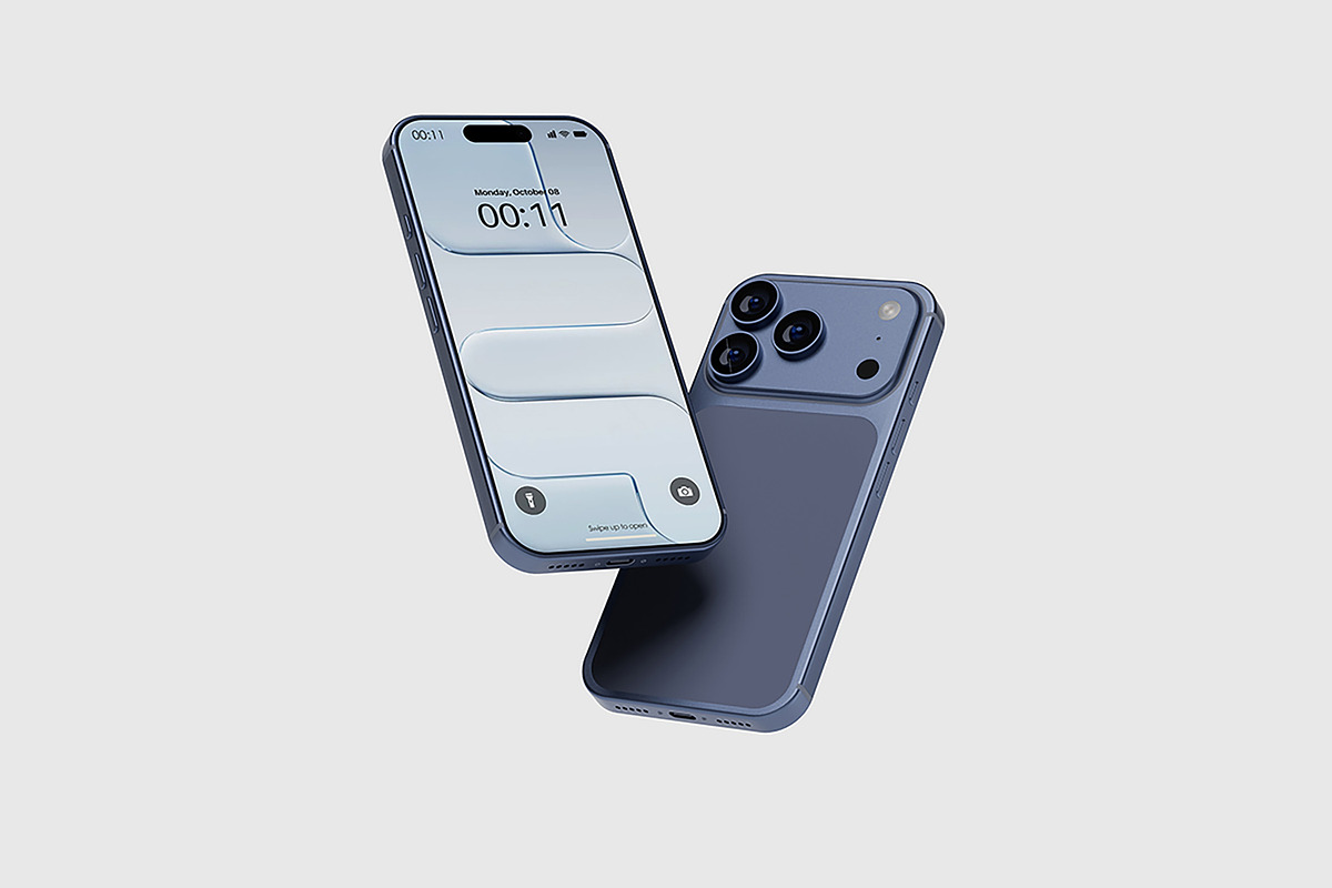 Hight Quality iPhone 17 Pro Mockup, an iPhone Mockup by Difa Design (Photo 2 of 6)