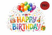 Happy Birthday to you text Clipart, a Decorative Illustration by VetalStock (Thumbnail 11 of 12)