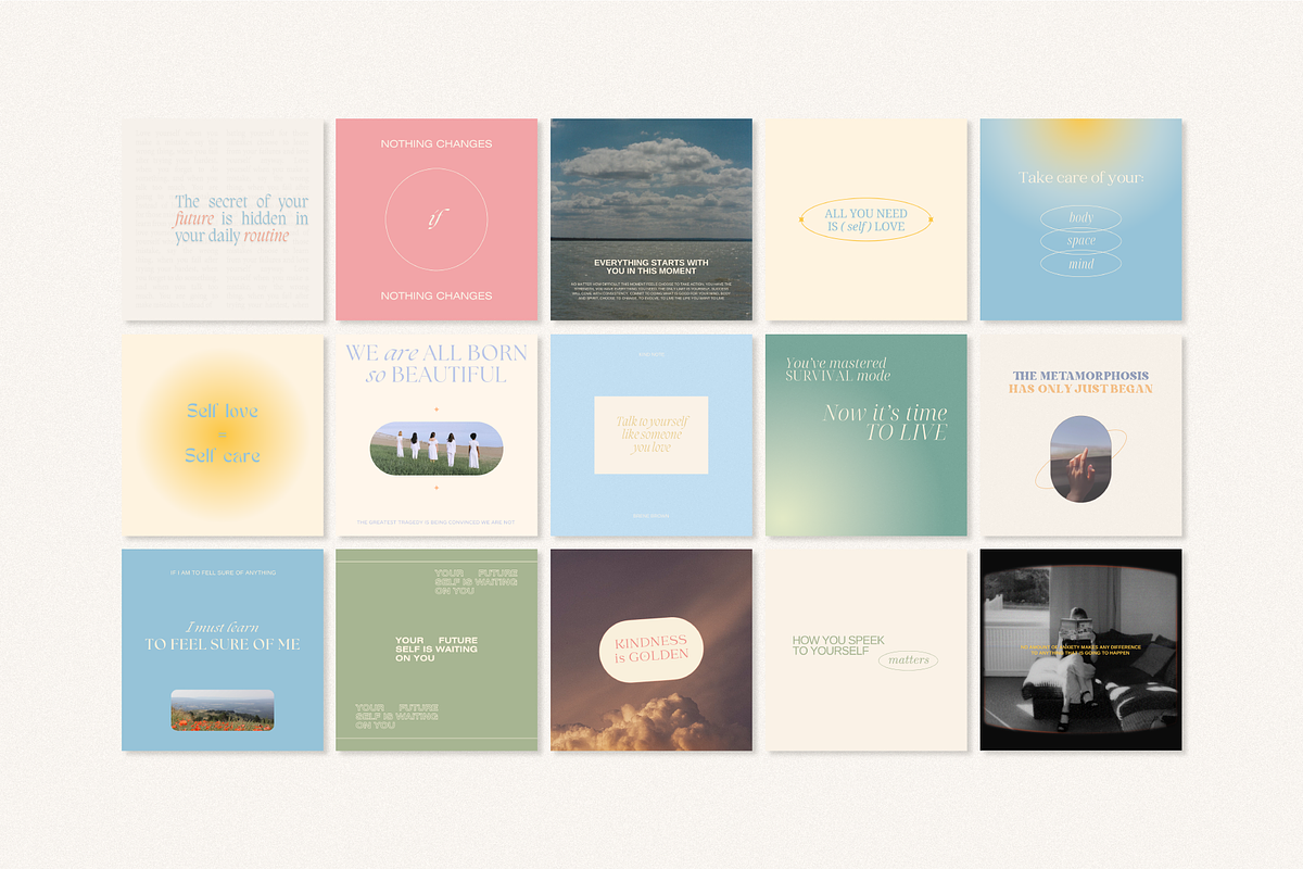 Self-Care Quotes CANVA IG Templates, a Social Media Template by Oksafox (Photo 13 of 17)