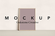 Portrait Wood Frame Leaning Mockup, a Household Mockup by OakstoneCreative (Thumbnail 1 of 5)