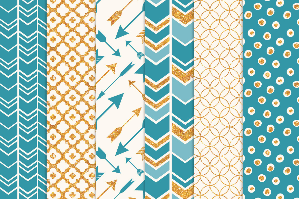 Vintage Blue Glitter Patterns, a Pattern Graphic by Amanda Ilkov (Photo 3 of 3)