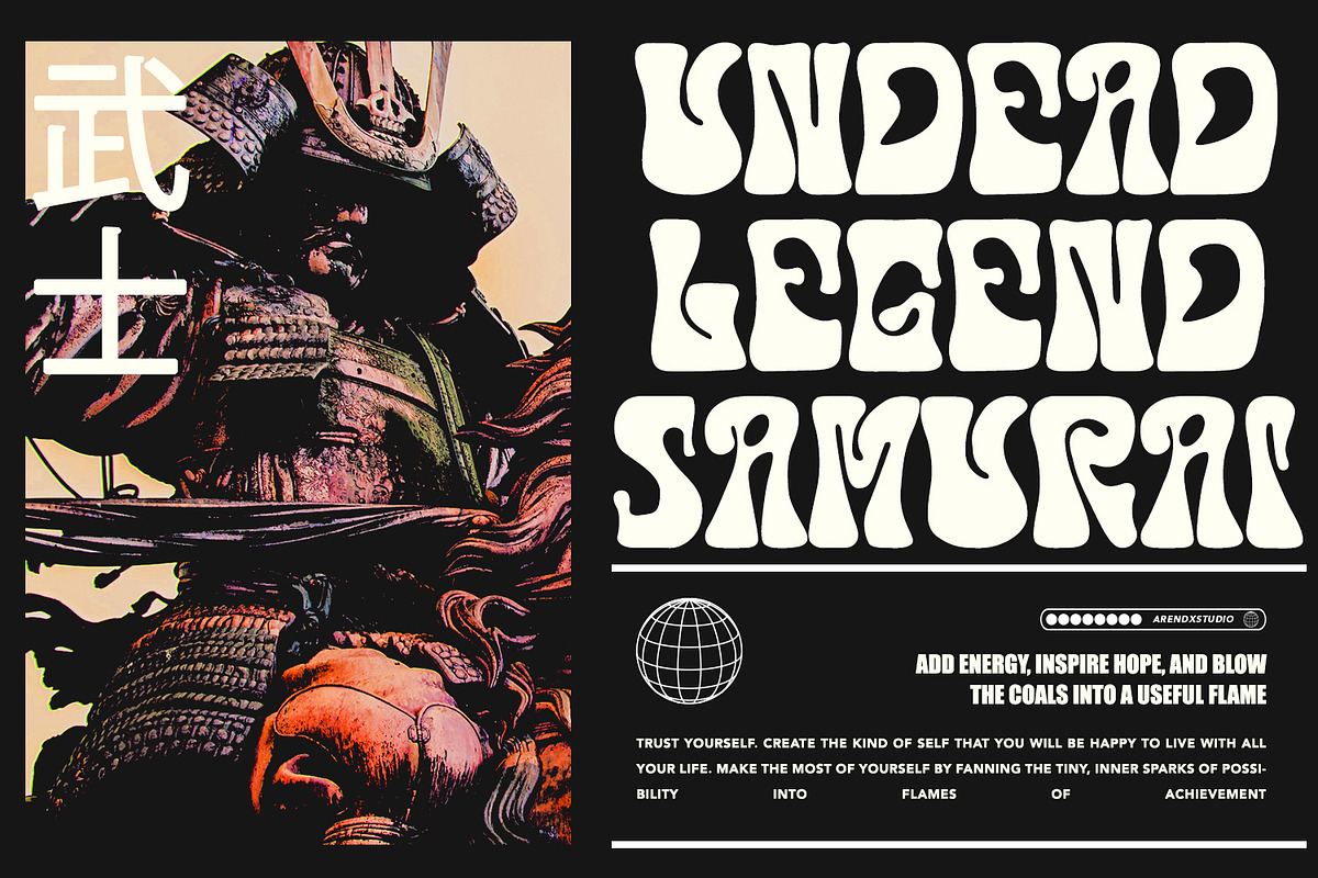 Cassiopea - Psychedelic typeface, a Font by HeyFonts (Photo 8 of 12)