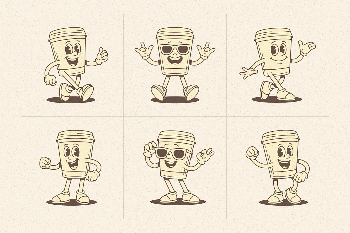 Coffee Cup Cartoon Mascot Character, a Food Illustration by Vasya Kobelev (Photo 6 of 8)