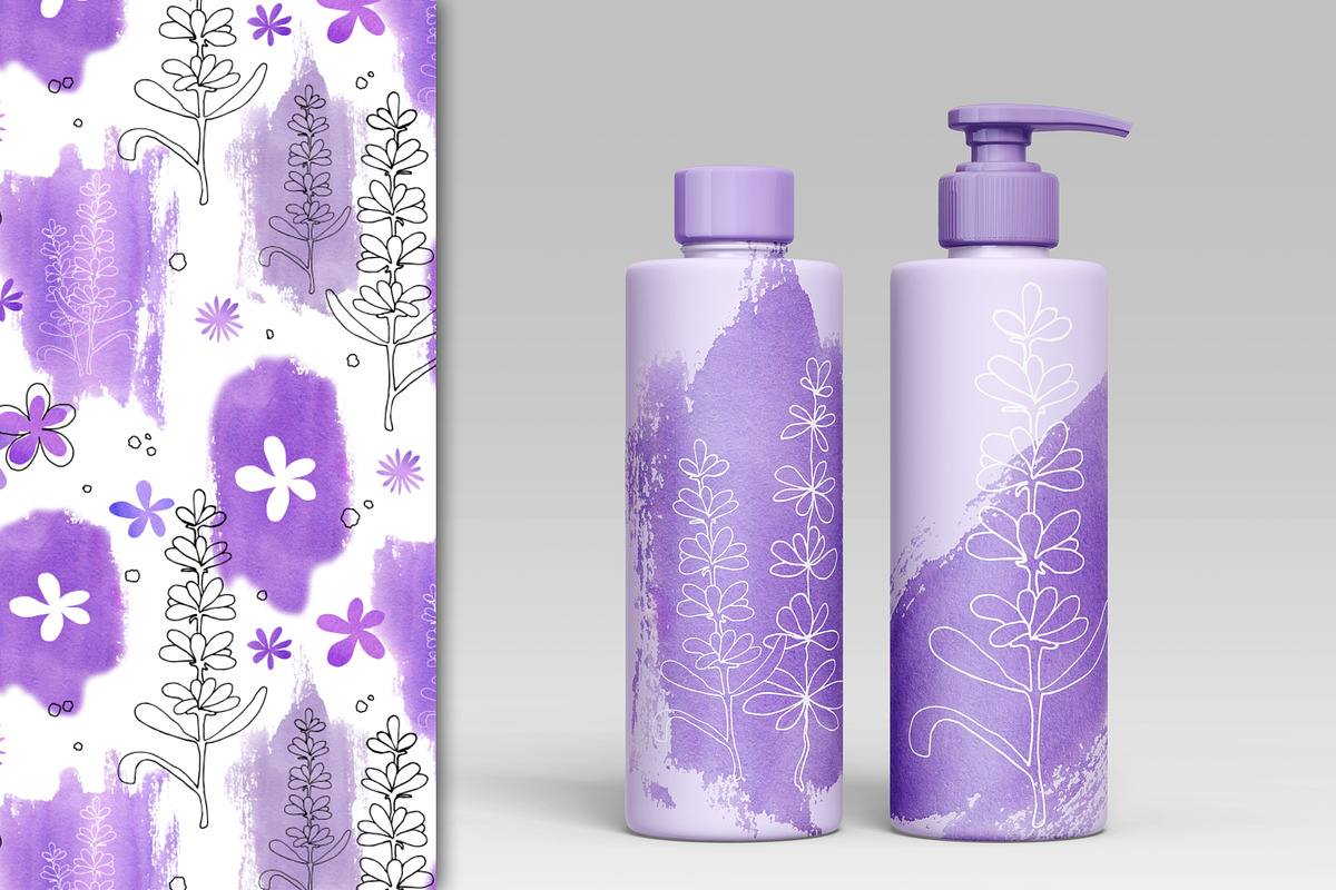 Provence Lavender watercolor clipart, a Decorative Illustration by Artmanata (Photo 9 of 14)