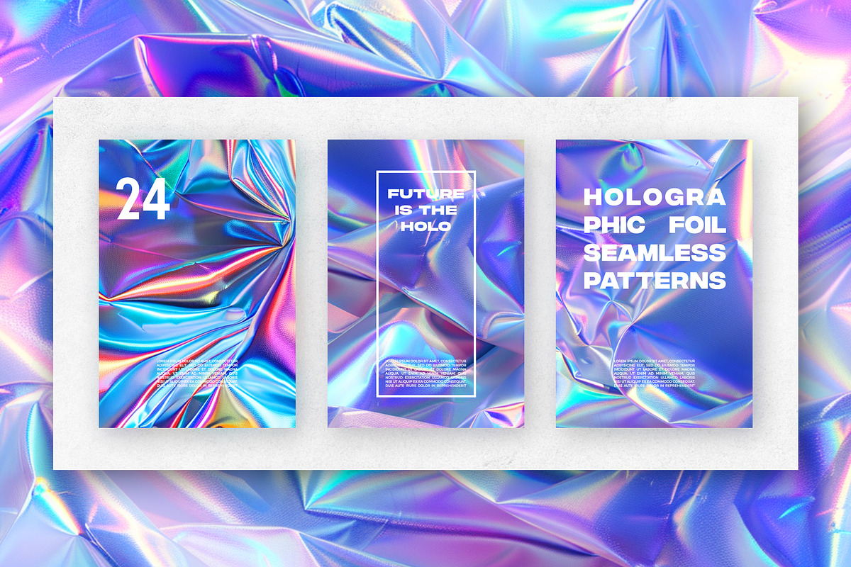 24 Holographic Foil Seamless Pattern, a Layer Style Add-On by iHemalaya (Photo 2 of 2)