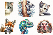 Quirky Animals Peeking Around Corner, an Illustration by OK Design (Thumbnail 5 of 5)