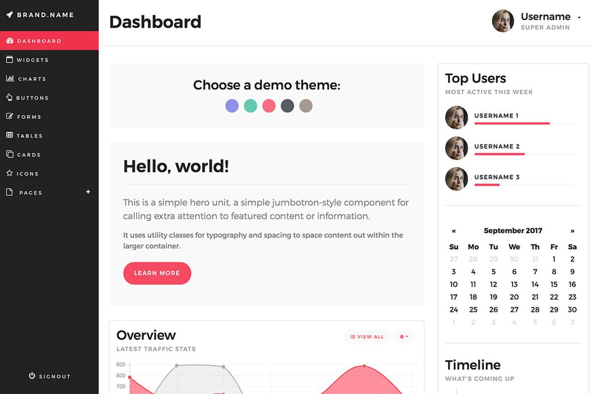 Bootstrap 4 Admin Dashboard Template, a Bootstrap Template by Medialoot (Photo 8 of 10)