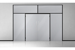Modern glass entrance with double, an Object Illustration by art PVP - market