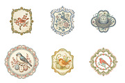 Vintage Easter Birds Label Printable, an Illustration by SinaCreation (Thumbnail 2 of 6)
