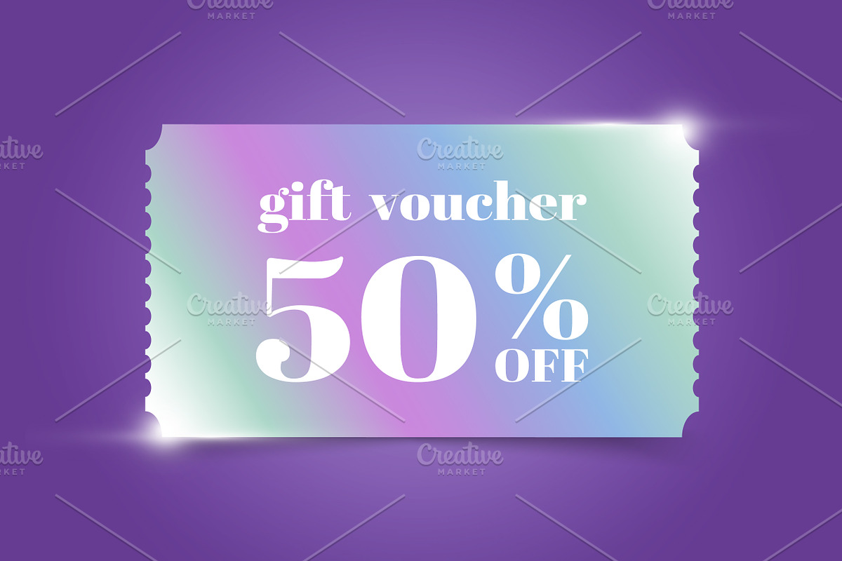 Colorful Gift Voucher Template, a Decorative Illustration by PsychocheArt (Photo 1 of 3)