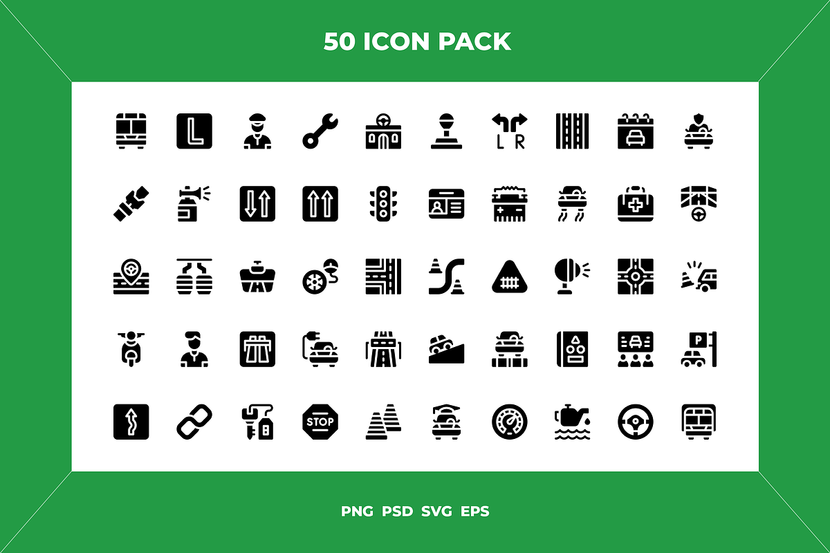 Driving school icons, an Outline Icon by Wencory (Photo 1 of 2)