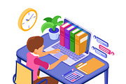 Online distance education from home, an Education Illustration by TAlex (Thumbnail 6 of 6)