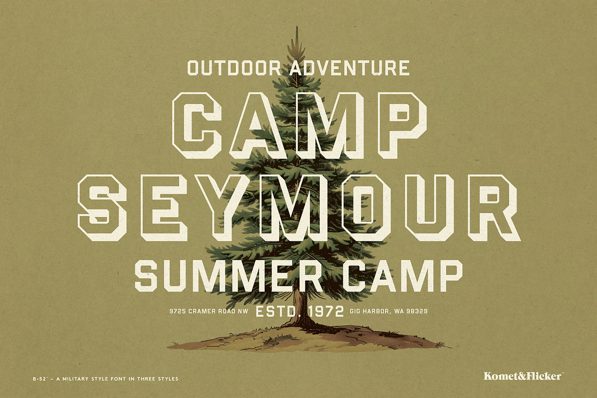 B-52 – A Military Style Font, a Sans Serif Font by Komet & Flicker (Photo 12 of 14)