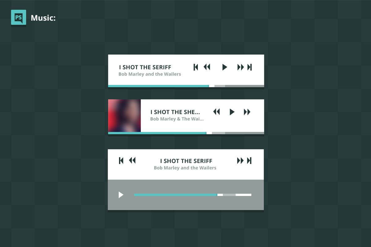 Square PSD vector UI web set, a Templates & Theme by Makoto (Photo 3 of 5)