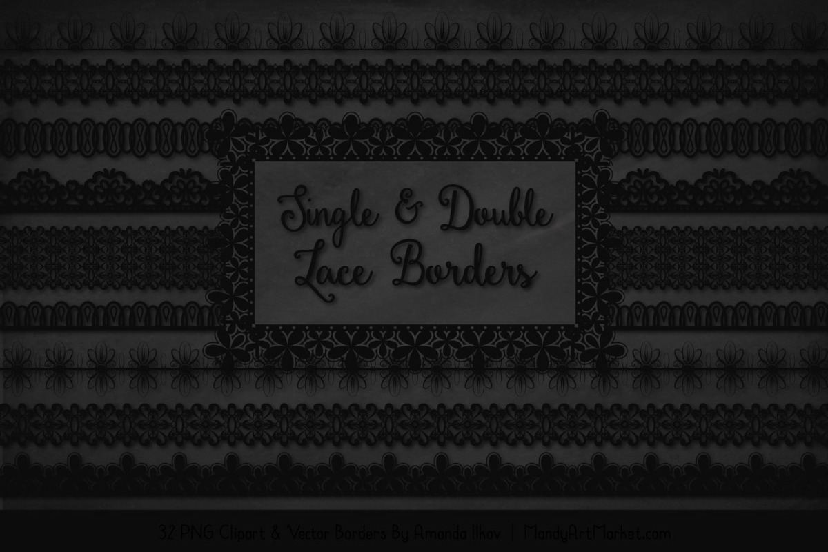 Black Lace Clipart Borders, an Illustration by Amanda Ilkov (Photo 2 of 5)