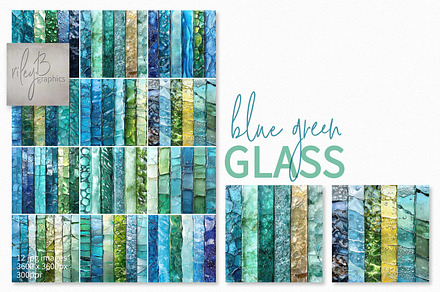 Blue Green Glass, a Texture Graphic by rileyBgraphics
