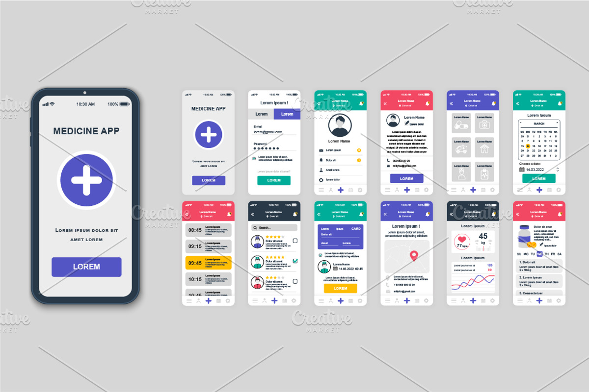 Mobile App UI Kit Template, a Templates & Theme by alexdndz (Photo 14 of 21)