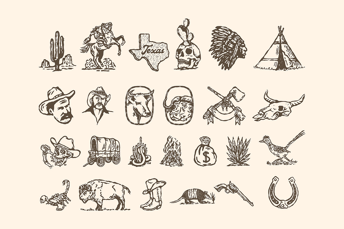 Western Vintage Illustrations, an Object Illustration by Skewed Studio (Photo 2 of 4)