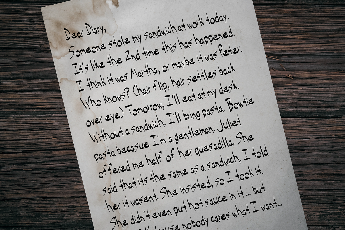 Faux Angst Font, a Handwritten Font by noonsun (Photo 2 of 6)