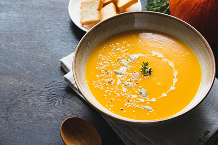 Roasted pumpkin and carrot soup