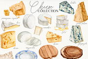 Watercolor cheese collection, a Food Illustration by CrystalinaShop (Thumbnail 2 of 4)