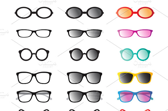 Glasses And Sunglasses. Vector