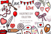 Valentine's Day Collection, a Background Graphic by Hand drawn Boutique (Thumbnail 1 of 8)