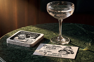 Square Drink Coaster Mockup, a Household Mockup by Designer Dude