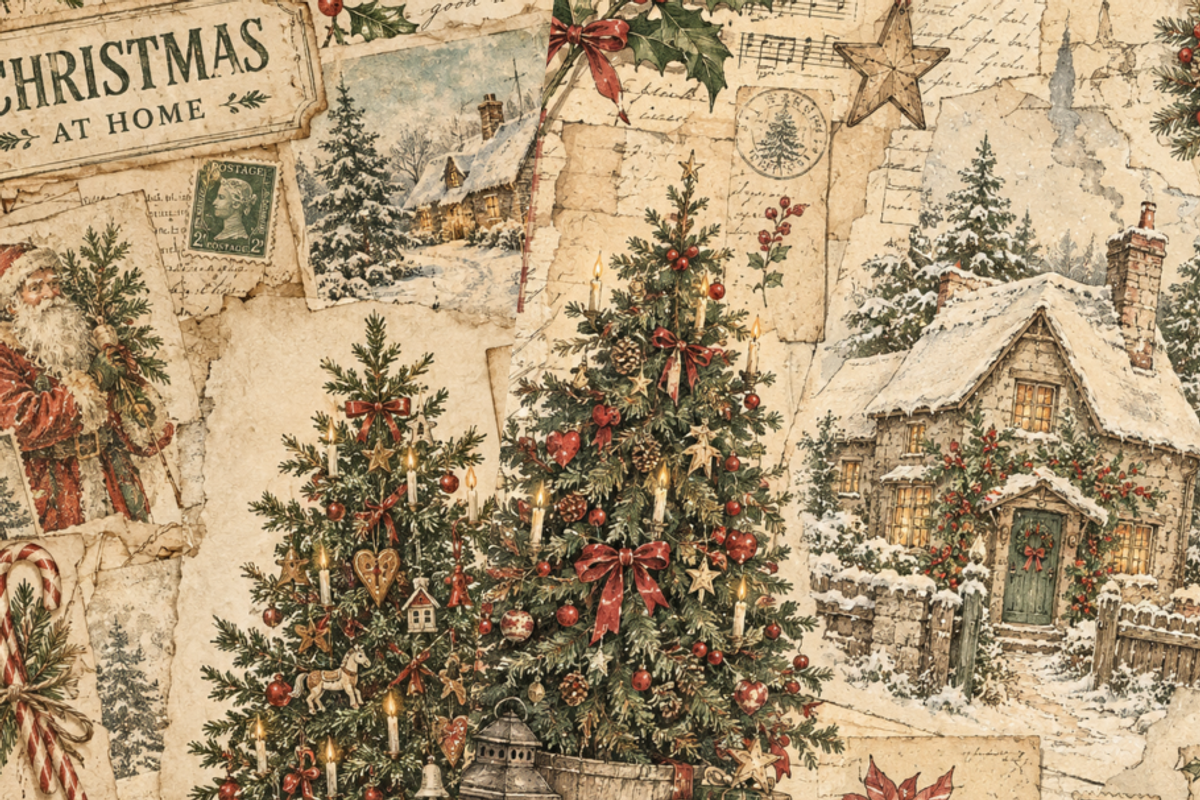 Winter Christmas Junk Journal Pages, a Background Graphic by Markicha Art (Photo 4 of 5)