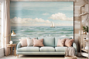 Seascape Oil Painting 'Sailboat', a Background Graphic by by creative paper (Thumbnail 11 of 16)