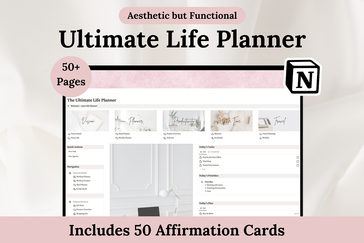 Notion Life Planner, a Templates & Theme by Planner 2 Success (Photo 1 of 10)
