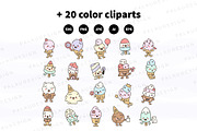 Cute Ice Cream Clipart, a Food Illustration by Palau (Thumbnail 8 of 10)
