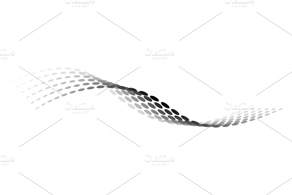 Dotted halftone waves. Flowing, an Illustration by Things for designers