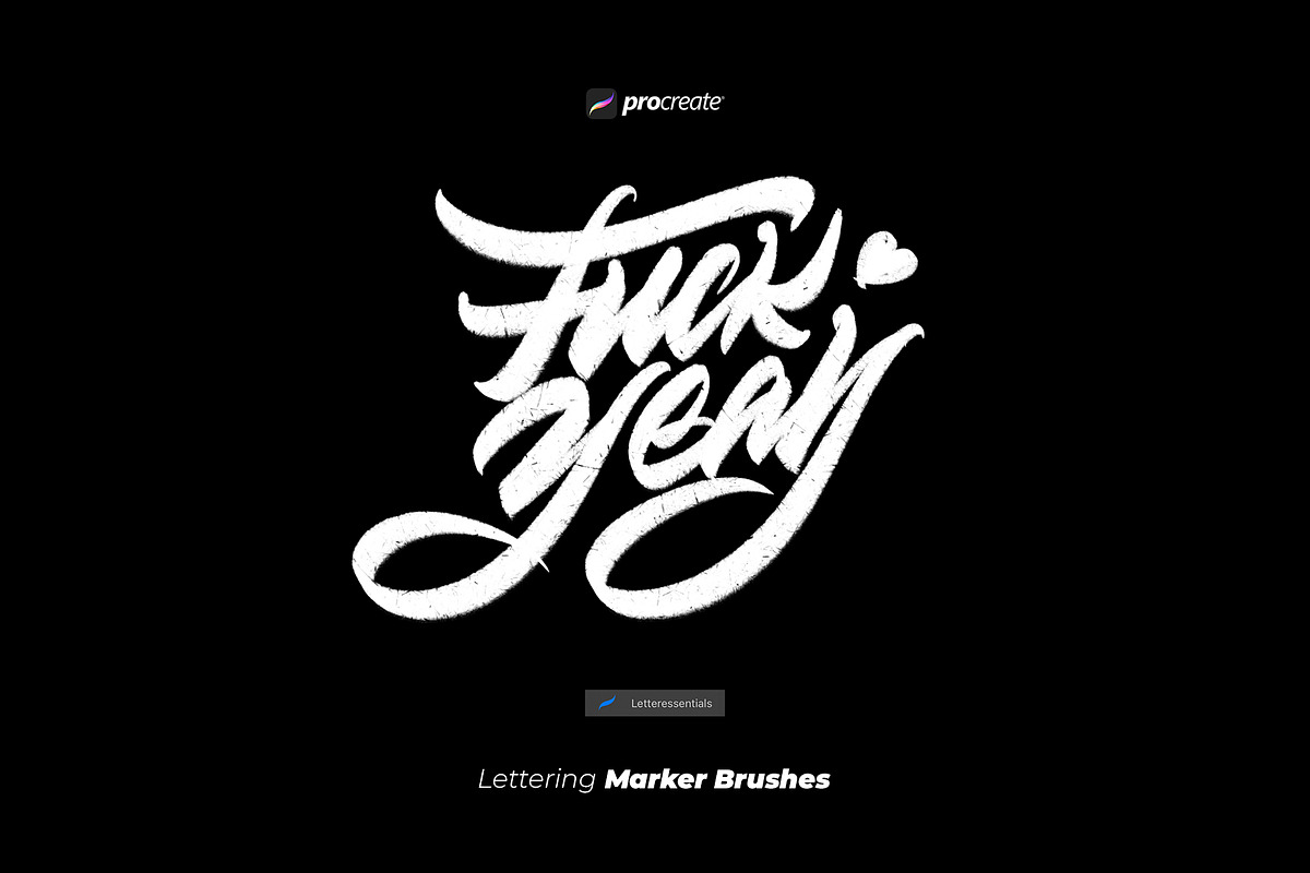 Lettering Brushes Procreate, a Brush Add-On by n.A Studio (Photo 4 of 9)