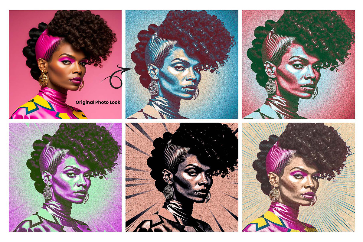 Retro Shader Effect Photoshop Action, an Action Add-On by MRI STUDIO (Photo 2 of 13)