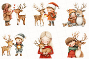 Christmas Kids Watercolor Clipart, an Illustration by OK Design (Thumbnail 2 of 5)